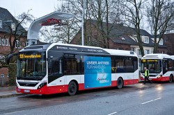 Le premier autobus hybride électrique Volvo en test en Allemagne 